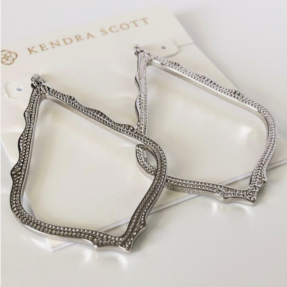 New Kendra Scott SOPHEE Gold Silver or Rose Gold Metal Open Frame Earrings Hoops